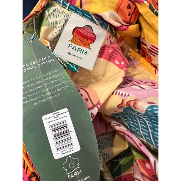 Farm Rio Yellow Beaks and Bananas Maxi Dress S - Picture 12 of 13